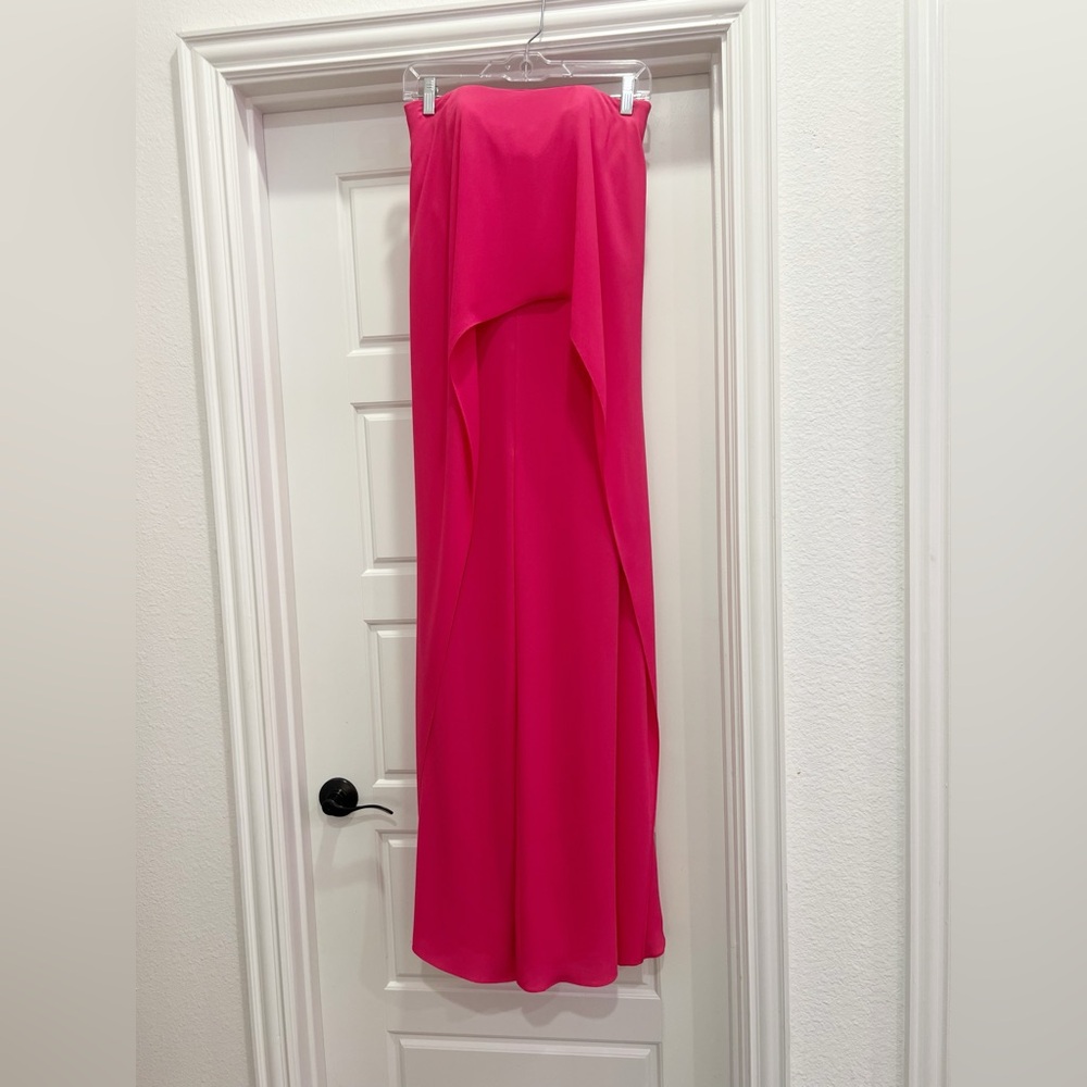 HALSTON Pink Chiffon Layered Romper Size 0